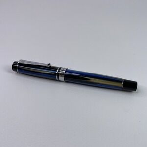 Luxury Foray Focus Ballpoint Pen Blue Marble Black Gold Fidget Roller Clip RARE
